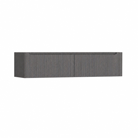 H&R Badmeubelen Juice Wastafelonderkast - 180x45x40cm - rechterhoek afgerond - 2 lades - geïntegreerde greep - Wenge SW1110658