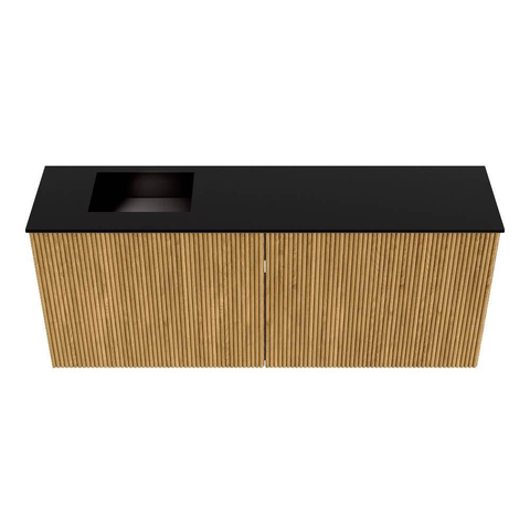 Mondiaz JOYA 100cm meuble de salle de bains - couleur Oak - Vasque FAYE position Gauche 1 trou de robinet couleur Urban. SW1421250