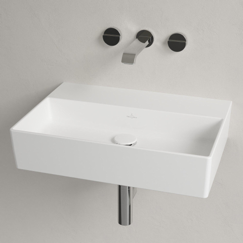 Villeroy & Boch memento 2.0 wastafel onderzijde - geslepen - 60x42cm - zonder overloop - zonder kraangat - White Alpine (glans wit) SW358425