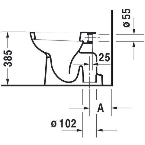 Duravit D-code Closet staand - 530mm - diepspoel verticale afv - wit 0315136