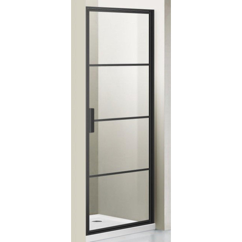 Marenza Bellini Porte de douche - 80x200cm - lignes de cadre extérieur - anti-calcaire - noir mat SW491678