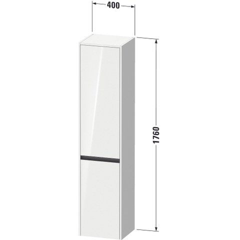 Duravit Ketho.2 Hoge kast - met 2 deuren - 40x176x36cm links - met tip onlinnen - mat linnen (beige) SW772609
