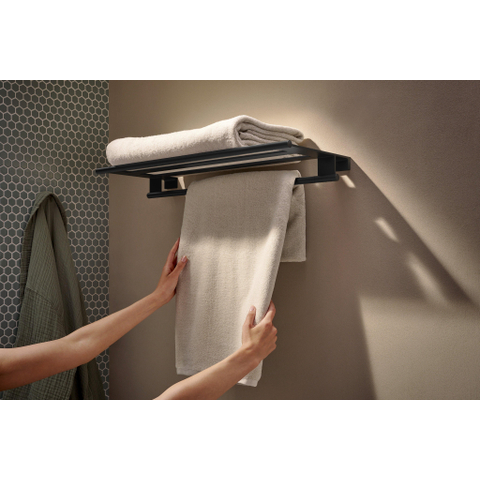 Hansgrohe AddStoris S handdoekrek met handdoekhouder mat zwart SW1567133