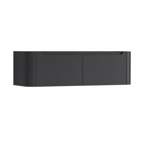 H&R badmeubelen Juice Wastafelonderkast - 140x45x40cm - afgeronde hoeken - 2 lades - geïntegreerde greep - antraciet mat SW867560