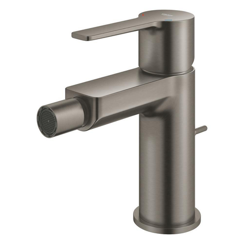 Grohe Lineare 1-gats Bidetkraan - S-Size - met waste - brushed hard graphite (antraciet) SW444361