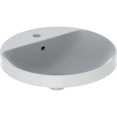 Geberit VARIFORM wastafel - met kraanbank - met kraanopening - rond D - 48cm - kraanopening gecen - wit SW421998