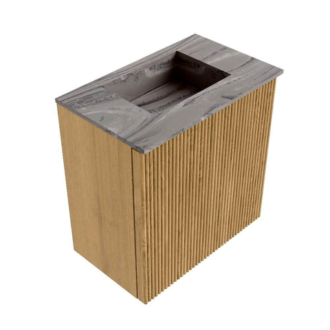 Mondiaz JOYA-DLUX Meuble de toilette 40cm - couleur Chêne - Vasque FAYE position Milieu Sans trou de robinet couleur Sombra SW1424238