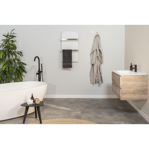Eurom Sani 400 Comfort Infraroodpaneel badkamer 83.5x48.1cm Wifi 400watt Glas Wit OUTLETSTORE STORE44267