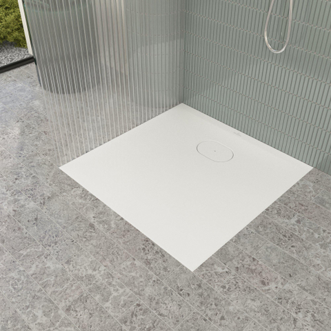Villeroy & Boch Ecora douchebak - 80x80x3.5cm - afvoer korte zijde - white alpine (wit) SW1558986