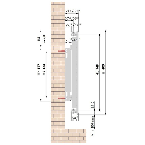 Plieger Compact flat paneelradiator compact vlakke plaat type 11 40x40cm 233watt wit 7340477