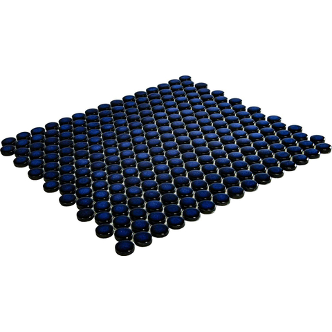 The Mosaic Factory Venice mozaïektegel - 29x32cm - 5.5mm - rond - glans cobalt blue (blauw) SW62318