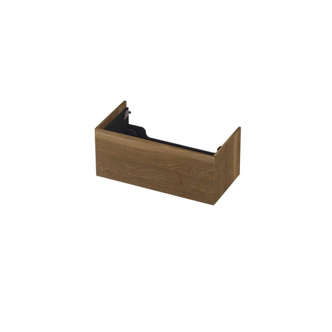 INK P2O Meuble sous-lavabo - 100x45x37.6cm - 1 tiroir - push 2 open - façade rapportée droite - MFC Chêne intense SW439274