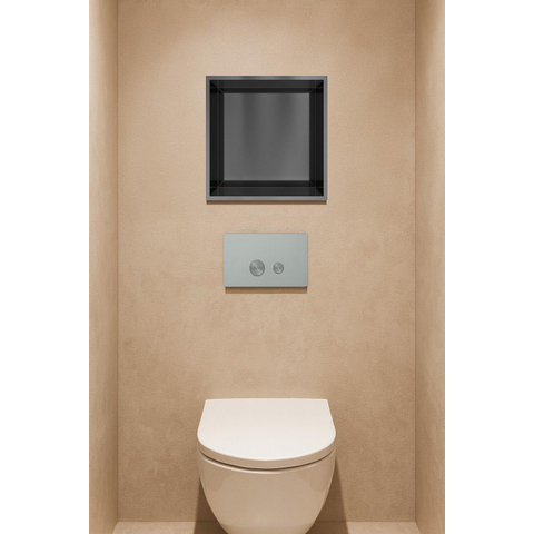 Hotbath &MORE Inbouwbox of inbouwnis - 30x30x10 - PVD - geborsteld zwart SW1246579