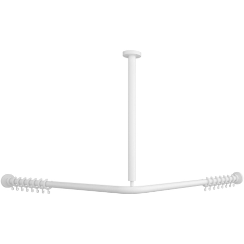 Villeroy & Boch Vicare glijstang - voor douchegordijn in hoek - 100x100cm - glans wit SW490001
