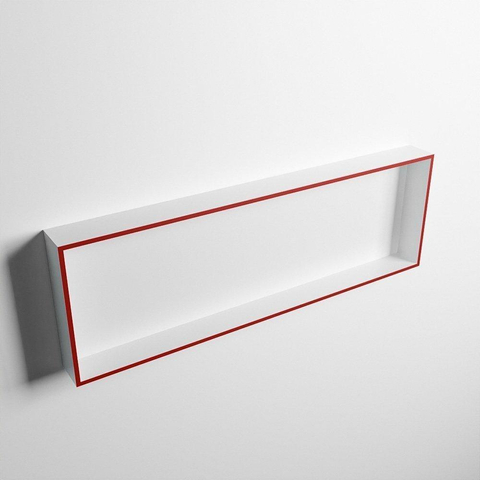 Mondiaz Easy nis 29.5x89.5x8cm voor Inbouw/opbouw 1 open vak Solid surface Talc/Fire SW643698
