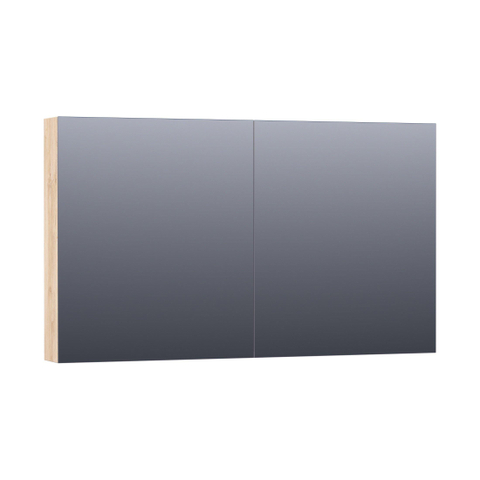 Saniclass Dual Spiegelkast - 120x70x15cm - 2 links- rechtsdraaiende spiegeldeur - MFC - sahara SW371768