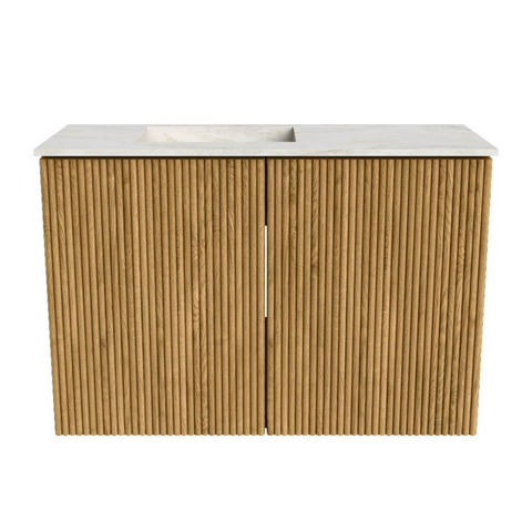 Mondiaz JOYA-DLUX 60cm meuble de toilette - couleur Chêne - Vasque FAYE position Gauche 1 trou de robinet couleur Ostra. SW1422187