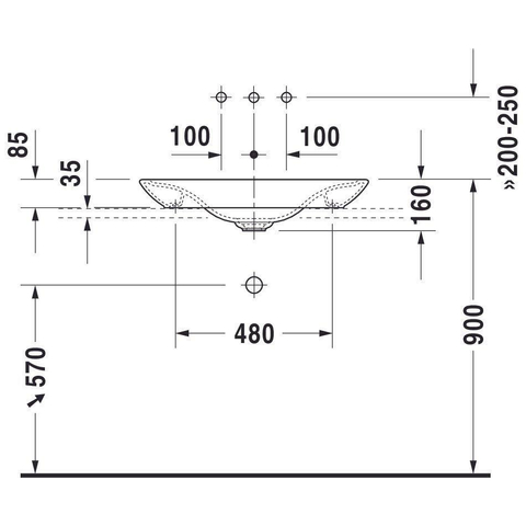 Duravit PuraVida Opbouwwastafel - met bevestiging en afvoer - inclusief keramische afdekkap - 70x42cm - glans wit 0293121