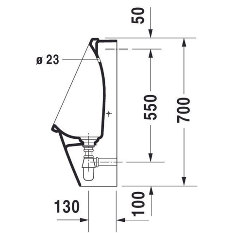 Duravit Starck 3 Urinoir - met sproeikop - met achterinlaat - met sifon - met bevestiging - wit 0290484
