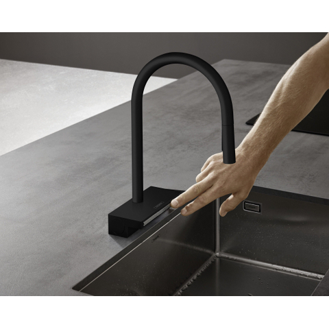 Hansgrohe Aquno Select M81 - 1 greeps keukenkraan - 170 uittrekbare vuistdouche - 3jet - mat zwart SW971378