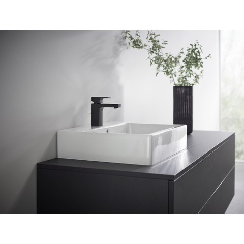 Hansgrohe Vernis Shape 1 greeps wastafelkraan - 100 met trekwaste - mat zwart SW651687