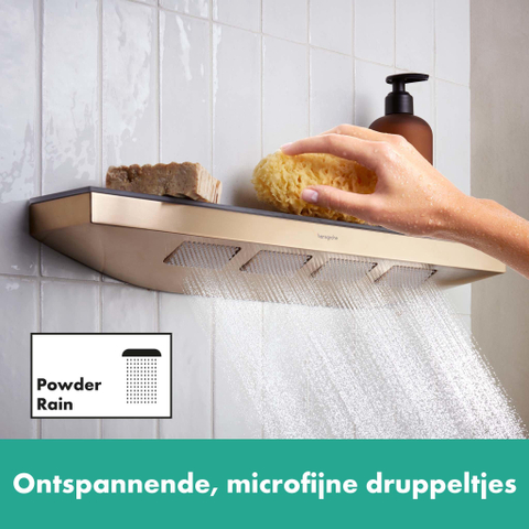 Hansgrohe RainFinity Schouderdouche - 500 - 1jet - met planchet br. black chr. - geborsteld zwart chroom (antraciet) SW917987