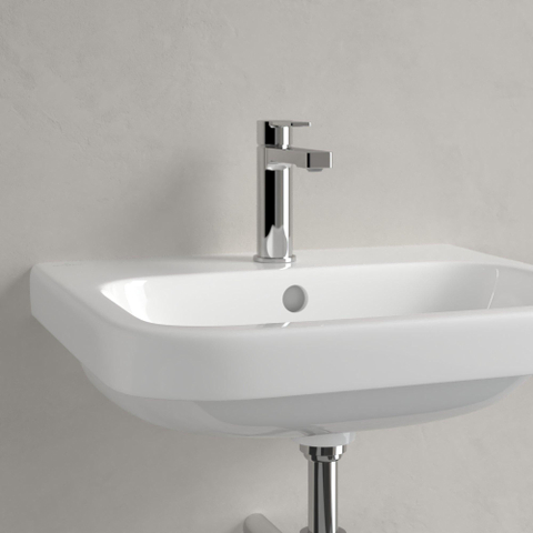 Villeroy & Boch Architectura wastafel onderzijde - geslepen - 55x47cm - met kraangat - met overloop - White Alpine (glans wit) 1025270