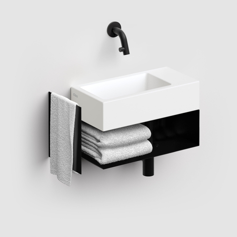 Clou Flush 3 lave-mains 36x18cm sans trou de robinet à droite blanc mat cér. SW795715