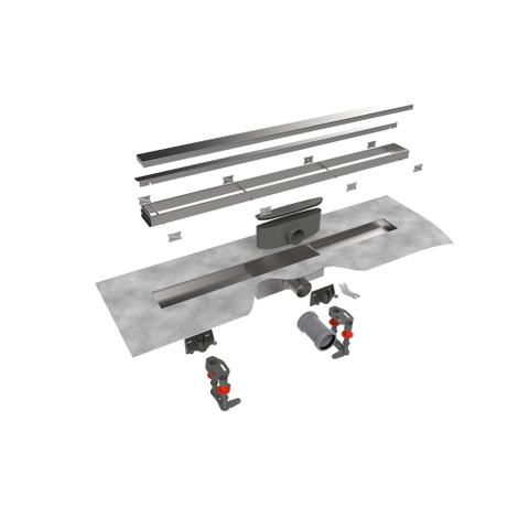 Easydrain Compact TAF afvoergoot enkele plaat 60cm 30mm met Zero design rooster RVS TWEEDEKANS OUT9038