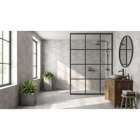 ÉCHANTILLON Terravito Copuro carreau mural et de sol - 30x60cm - 10mm - Rectangulaire - rectifié - Effet béton - Argent/gris mat SW735642