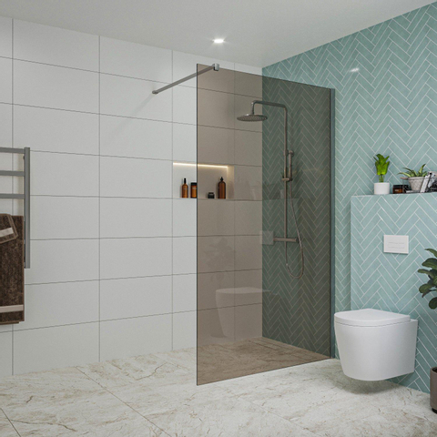 Fortifura Galeria Douche à l'italienne - 120x200cm - verre fumé - Chrome SW876872