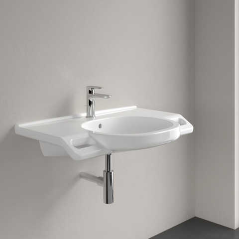 Villeroy & Boch Vicare O.novo Vita wastafel Vita - met 1 kraangat - met overloop - 80x55cm - White Alpine (glans wit) 1025045