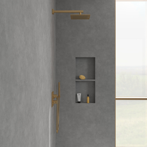 Villeroy & Boch Universal Showers regendouche - 25x25cm hoekig - Brushed Gold (goud) SW974327