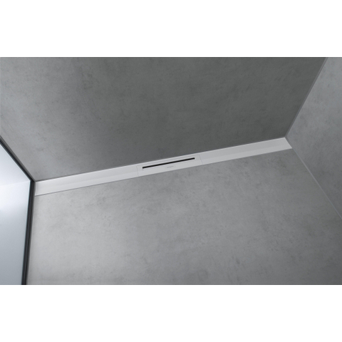 Hansgrohe RainDrain Flex Caniveau de douche - 100cm - raccourcissable - montage mural - blanc mat SW1590392