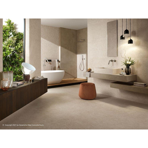 SAMPLE Ceralto Gravito Raw wand- en vloertegel - 120x120cm - 9mm - gerectificeerd - R10 - Porcellanato - Cream (Crème) SW1233934