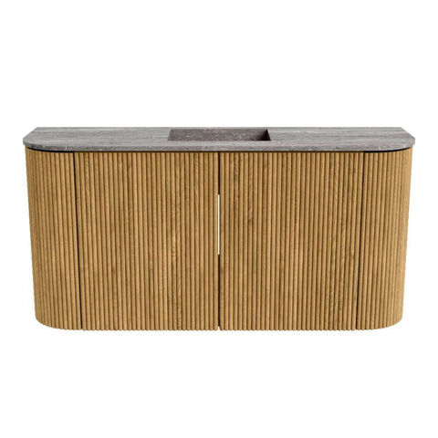 Mondiaz JOYA-DLUX 83.2cm meuble de salle de bains - arrondis gauche et droite couleur Oak - Vasque FAYE position Milieu 1 trou de robinet couleur Oza. SW1424137