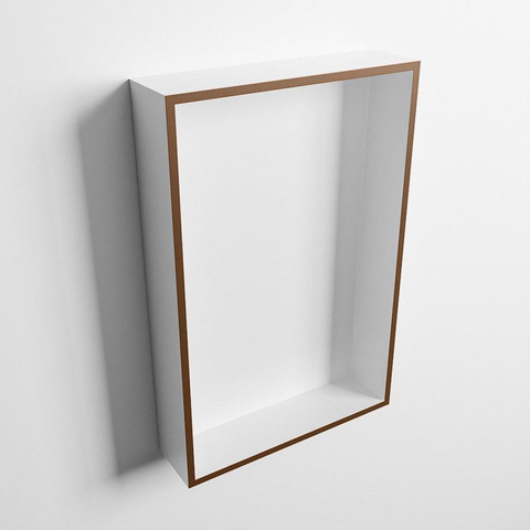 Mondiaz Easy nis 29.5x44.5x8cm voor Inbouw/opbouw 1 open vak Solid surface Talc/Rust SW643654