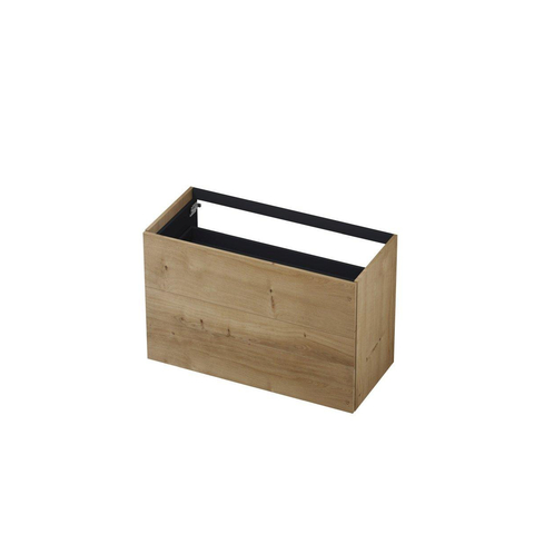 INK Wastafelonderkast - 100x45x65cm - 2 lades - push to open - met rechte opdekfronten - MDF - Ash grey SW493715