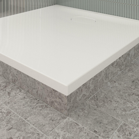 Villeroy & Boch Ecora douchebak - 90x90x3.5cm - afvoer korte zijde - white alpine (wit) SW1558984