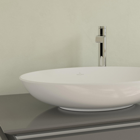 Villeroy & Boch Loop & Friends opzetwastafel - 62x42cm - zonder kraangat - met overloop - White Alpine (glans wit) SW644119