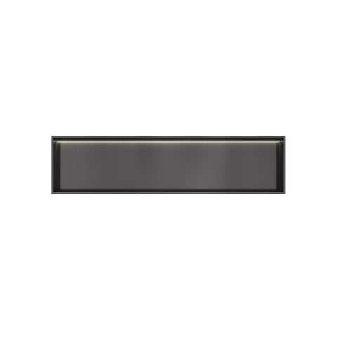 Hotbath &MORE Inbouwbox of inbouwnis - 30x120x10 - met LED - IP44 - PVD - geborsteld zwart SW1246646