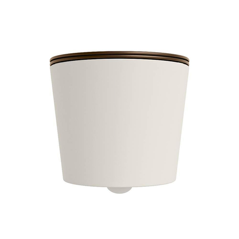 Mondiaz LAVIE hangtoilet – spoelrandloos – 36 x 53 cm – met softclose zitting – Linen (offwhite), zitting Rust (bruin) SW1208702