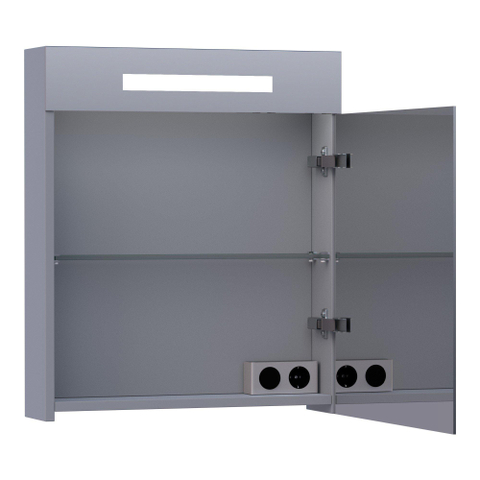 BRAUER Promise Deluxe armoire de toilette – 59 x 70 x 15 cm – LED directe – ouverture à droite – Gris mat SW371674