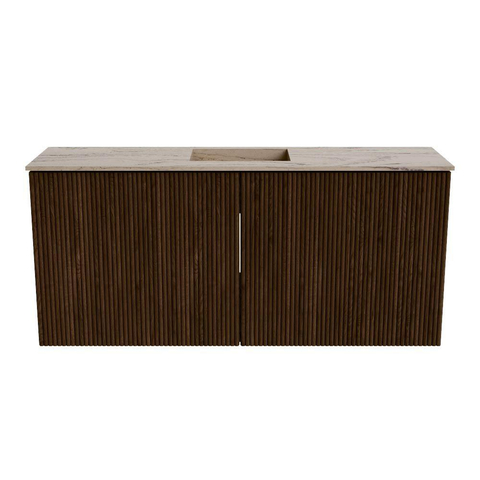 Mondiaz JOYA-DLUX 90cm toiletmeubel - kleur Walnut - Wastafel FAYE positie Midden 1 kraangat kleur Arena. SW1424338