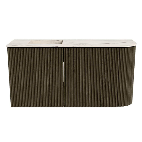 Mondiaz JOYA-DLUX 81.6cm toiletmeubel - ronding rechts kleur Shadow - Wastafel FAYE positie Links Zonder kraangat kleur Nata. SW1424991