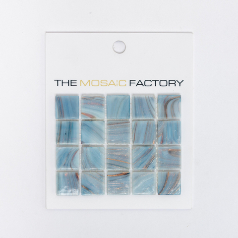 ÉCHANTILLON The Mosaic Factory Amsterdam carreau mosaïque 2x2x0.4cm pour mur et sol pour intérieur et extérieur carré Verre Cyan SW861884