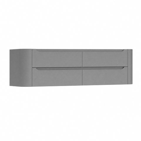 H&R Badmeubelen Juice Wastafelonderkast - 160x45x50cm - afgeronde hoeken - 4 lades - geïntegreerde greep - stone grey mat SW1490943