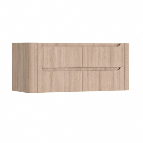 H&R Badmeubelen Juice Meuble sous vasque - 120x45x50cm - angles arrondis - 4 tiroirs - poignée intégrée - Rockford oak SW1489950