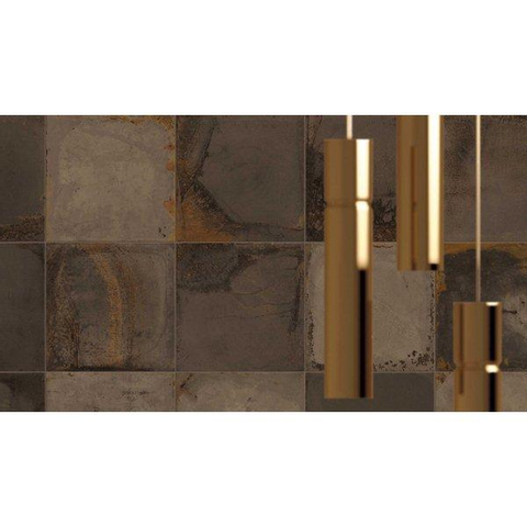 ÉCHANTILLON Ceralto Metalux Carrelage de sol et de mur 20x20cm 8.5mm R10 grès cérame Oxide Bronze SW911887
