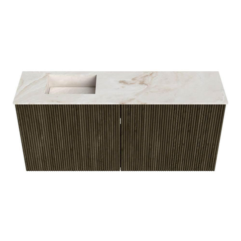 Mondiaz JOYA-DLUX 90cm toiletmeubel - kleur Shadow - Wastafel FAYE positie Links Zonder kraangat kleur Frappe. SW1422701